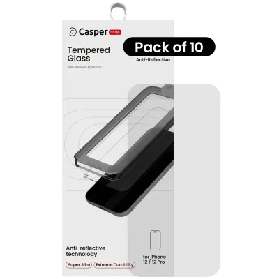 Casper Snap Tempered Glass for iPhone 12 / 12 Pro (10 Pack) (AR Clear)