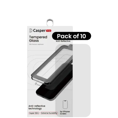 Casper Snap Tempered Glass for iPhone 12 Mini (10 Pack) (AR Clear)