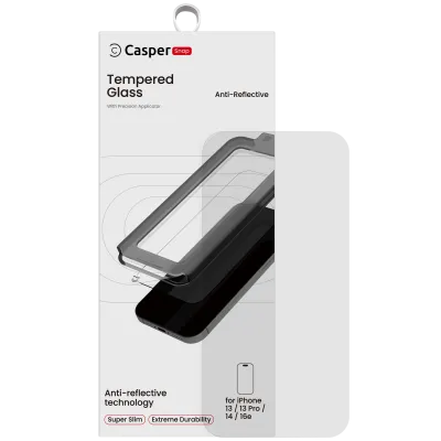 Захисне скло Casper Snap для iPhone 13 / 13 Pro / 14 / 16e / 17e (Retail Packaging) (AR Clear)