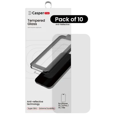 Захисне скло Casper Snap для iPhone 13 / 13 Pro / 14 / 16e (10 шт) (AR Clear)
