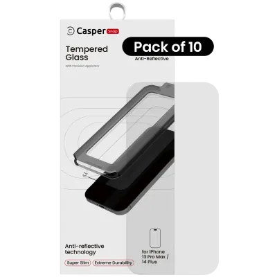Casper Snap Tempered Glass for iPhone 13 Pro Max / 14 Plus (10 Pack) (AR Clear)