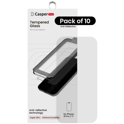 Захисне скло Casper Snap для iPhone 16 Pro / 17 (10 шт) (AR Clear)