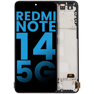 Дисплейний модуль (LCD) з рамкою для Xiaomi Redmi Note 14 5G (Aftermarket: Incell) (Midnight Black)