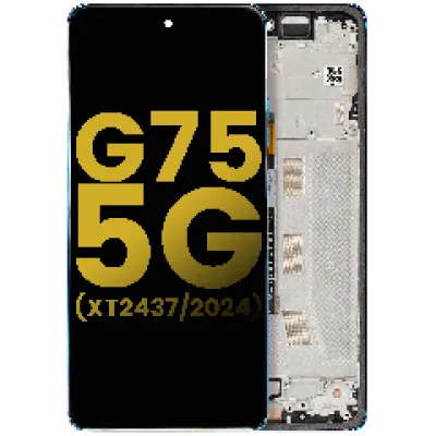 Дисплейний модуль (LCD) з рамкою для Motorola Moto G75 5G (XT2437 / 2024) (Refurbished) (Aqua Blue)