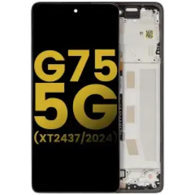 Дисплейний модуль (LCD) з рамкою для Motorola Moto G75 5G (XT2437 / 2024) (Refurbished) (Charcoal Gray)