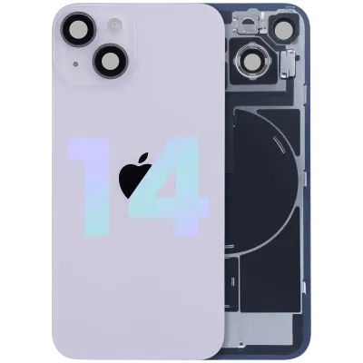 Back Glass w/ MagSafe Magnet & NFC & Flashlight Flex For iPhone 14 (Service Pack) (Purple)