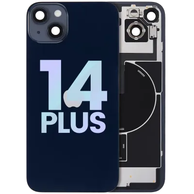 Back Glass w/ MagSafe Magnet & NFC & Flashlight Flex For iPhone 14 Plus (Service Pack) (Midnight)