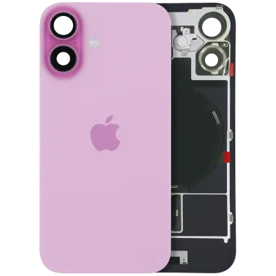 Back Glass w/ MagSafe Magnet & NFC & Flashlight Flex For iPhone 16 (Service Pack) (Pink)