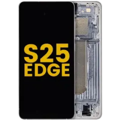 Дисплейний модуль (OLED) з рамкою для Samsung Galaxy S25 Edge (Refurbished) (Titanium Silver)