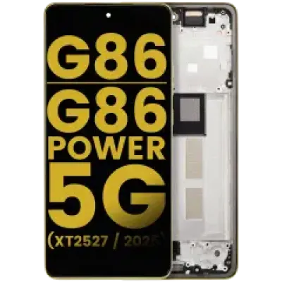 Дисплейний модуль (OLED) з рамкою для Motorola Moto G86 / G86 Power 5G (XT2527 / 2025) (Refurbished) (Golden Cypress)
