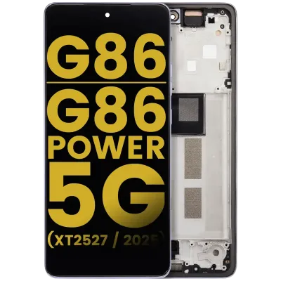 OLED Assembly With Frame For Motorola Moto G86 / G86 Power 5G (XT2527 / 2025) (Refurbished) (Cosmic Sky)