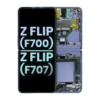 Внутрішній дисплейний модуль (OLED) з рамкою для Samsung Galaxy Z Flip 4G (F700) (Service Pack) (Mirror Purple)