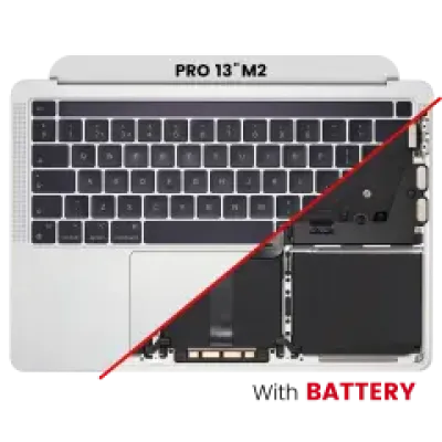 Топкейс з акумулятором і клавіатурою (ISO UK) для MacBook Pro 13" A2338 (2020) (сріблястий)