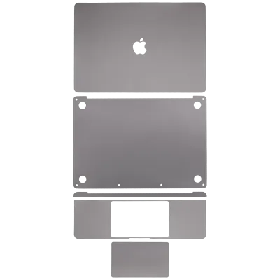 Наклейка 4-в-1 (топкейс, нижня кришка, клавіатура, трекпад) для MacBook Pro 13" A1706 / A1708 (2016-2017) / A1989 / A2159 (2018-2019) / A2251 / A2289 (2020) / A2338 (2020-2023) (Space Gray)