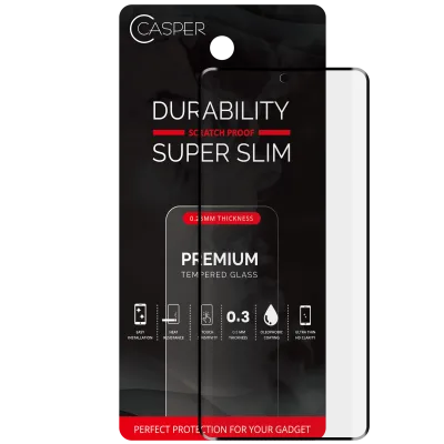 Загартоване скло Casper з проклейкою по краю для Samsung Galaxy S23 Ultra (сумісне з чохлом) (Retail Pack)
