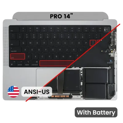 Топкейс з акумулятором і клавіатурою (ANSI US) для MacBook Pro 14" A2779 (2023) (Silver)