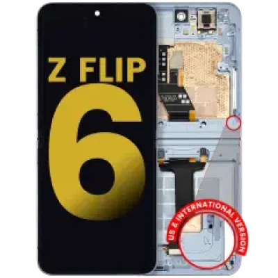 Внутрішній дисплейний модуль (OLED) з рамкою для Samsung Galaxy Z Flip 6 (F741) (US & International) (Refurbished) (Blue)