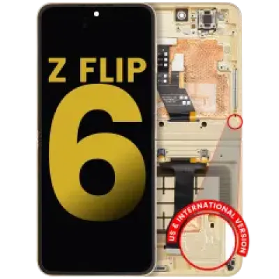 Внутрішній дисплейний модуль (OLED) з рамкою для Samsung Galaxy Z Flip 6 (F741) (US & International) (Refurbished) (Yellow)