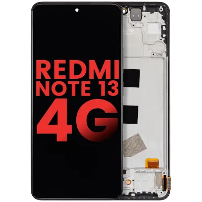 Дисплейний модуль (OLED) з рамкою для Xiaomi Redmi Note 13 4G (Aftermarket Plus) (Midnight Black)