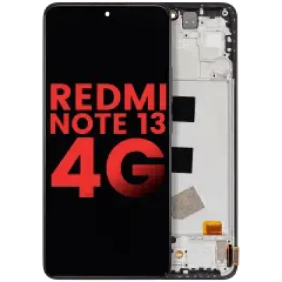 Дисплейний модуль (OLED) з рамкою для Xiaomi Redmi Note 13 4G (Aftermarket Plus) (Midnight Black)