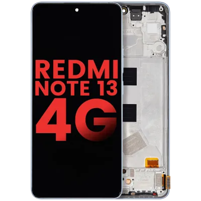 Дисплейний модуль (OLED) з рамкою для Xiaomi Redmi Note 13 4G (Aftermarket Plus) (Ice Blue)