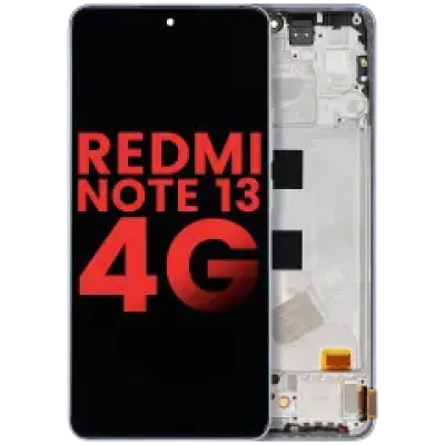 Дисплейний модуль (OLED) з рамкою для Xiaomi Redmi Note 13 4G (Aftermarket Plus) (Ice Blue)