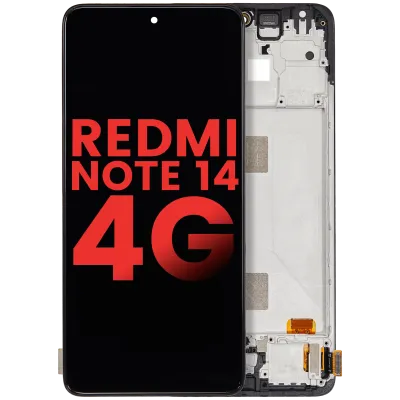Дисплейний модуль (OLED) з рамкою для Xiaomi Redmi Note 14 4G (International Version) (Aftermarket Plus) (всі кольори)