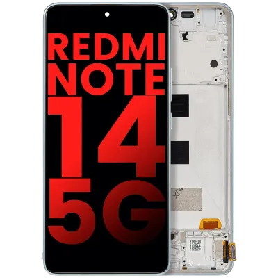 Дисплейний модуль (OLED) з рамкою для Xiaomi Redmi Note 14 5G (Aftermarket Plus) (Coral Green)