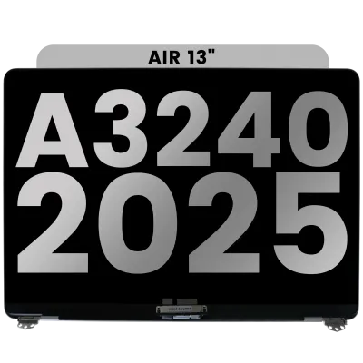 Дисплейний модуль LCD для MacBook Air 13" (A3240 /Early 2025) (з передвстановленим кабелем датчика кута кришки) (Used OEM Pull: Grade A) (сріблястий)