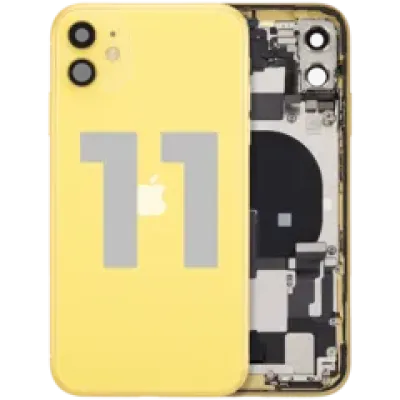 Корпус зі шлейфом зарядки й дрібними деталями для iPhone 11 (Used OEM Pull: Grade C) (жовтий)