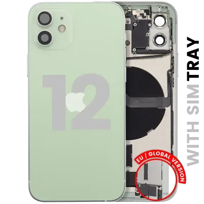Back Housing W/ Charging Port Flex & Small Parts For iPhone 12 (EU / Global Version) (Used OEM Pull: Grade B) (Green)