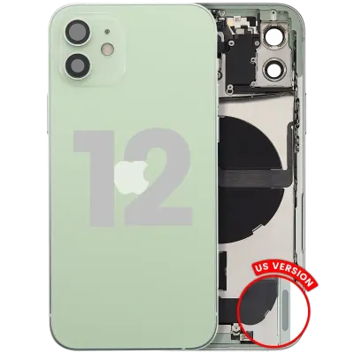 Back Housing W/ Charging Port Flex & Small Parts For iPhone 12 (US Version) (Used OEM Pull: Grade A) (Green)