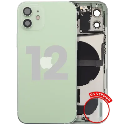 Back Housing W/ Charging Port Flex & Small Parts For iPhone 12 (US Version) (Used OEM Pull: Grade B) (Green)