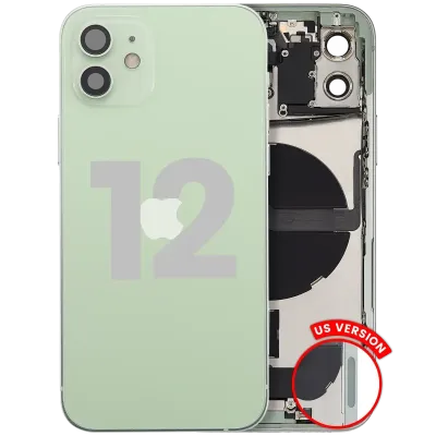 Back Housing W/ Charging Port Flex & Small Parts For iPhone 12 (US Version) (Used OEM Pull: Grade C) (Green)