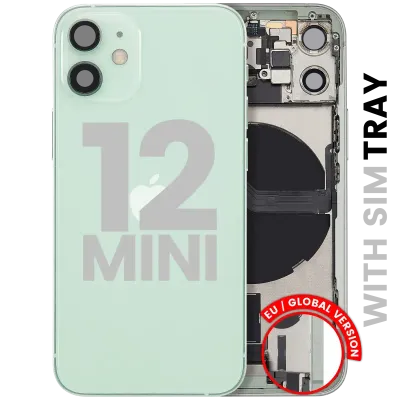 Back Housing W/ Charging Port Flex & Small Parts For iPhone 12 Mini (EU / Global Version) (Used OEM Pull: Grade A) (Green)