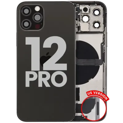 Корпус зі шлейфом зарядки й дрібними деталями для iPhone 12 Pro (US Version) (Used OEM Pull: Grade A) (графітовий)