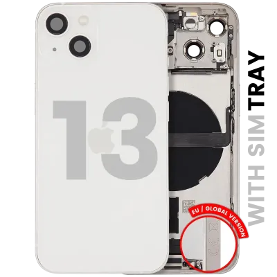 Back Housing W/ Charging Port Flex & Small Parts For iPhone 13 (EU / Global Version) (Used OEM Pull: Grade A) (Starlight)