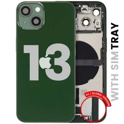 Back Housing W/ Charging Port Flex & Small Parts For iPhone 13 (EU / Global Version) (Used OEM Pull: Grade C) (Green)