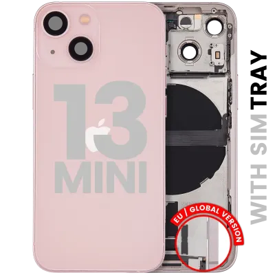 Back Housing W/ Charging Port Flex & Small Parts For iPhone 13 Mini (EU / Global Version) (Used OEM Pull: Grade C) (Pink)