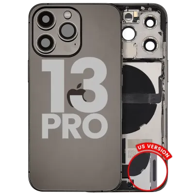 Back Housing W/ Charging Port Flex & Small Parts For iPhone 13 Pro (US Version) (Used OEM Pull: Grade A) (Graphite)