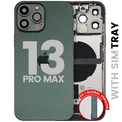 Back Housing W/ Charging Port Flex & Small Parts For iPhone 13 Pro Max (EU / Global Version) (Used OEM Pull: Grade A) (Alpine Green)