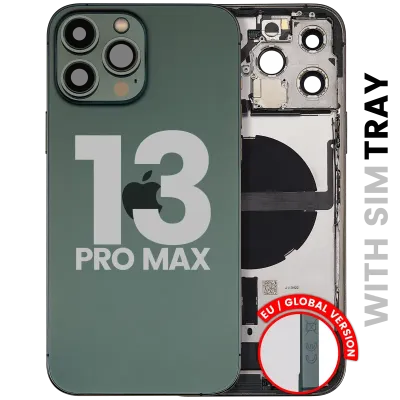 Back Housing W/ Charging Port Flex & Small Parts For iPhone 13 Pro Max (EU / Global Version) (Used OEM Pull: Grade B) (Alpine Green)