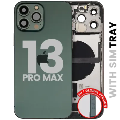 Back Housing W/ Charging Port Flex & Small Parts For iPhone 13 Pro Max (EU / Global Version) (Used OEM Pull: Grade C) (Alpine Green)