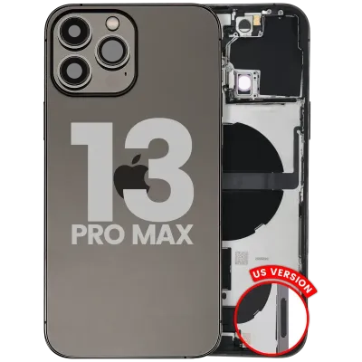 Back Housing W/ Charging Port Flex & Small Parts For iPhone 13 Pro Max (US Version) (Used OEM Pull: Grade A) (Graphite)