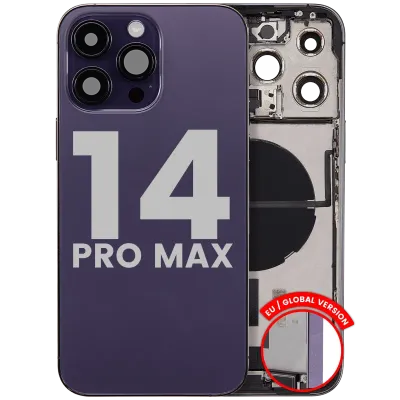 Back Housing W/ Charging Port Flex & Small Parts For iPhone 14 Pro Max (EU / Global Version) (Used OEM Pull: Grade C) (Deep Purple)