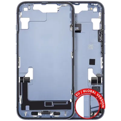 Mid-Frame Housing W/ Charging Port Flex & Small Parts For iPhone 14 (EU / Global Version) (Used OEM Pull: Grade A) (Blue)