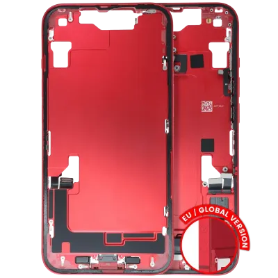 Mid-Frame Housing W/ Charging Port Flex & Small Parts For iPhone 14 (EU / Global Version) (Used OEM Pull: Grade B) (Red)