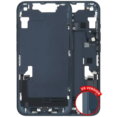 Mid-Frame Housing W/ Charging Port Flex & Small Parts For iPhone 14 (US Version) (Used OEM Pull: Grade A) (Midnight)