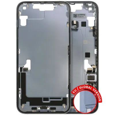 Mid-Frame Housing W/ Charging Port Flex & Small Parts For iPhone 14 Plus (EU / Global Version) (Used OEM Pull: Grade B) (Blue)