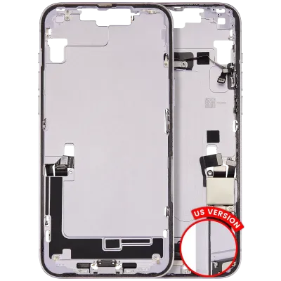 Mid-Frame Housing W/ Charging Port Flex & Small Parts For iPhone 14 Plus (US Version) (Used OEM Pull: Grade A) (Purple)